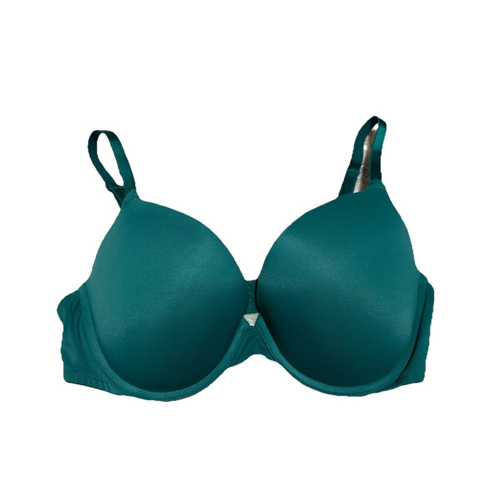 Victorias‎ Secret PINK Wear Everywhere Push-Up Bra Green Pink Lined 36C